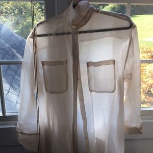 Sheer blouse cream size M